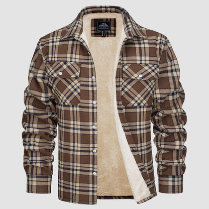 Veste à carreaux doublée pour femme