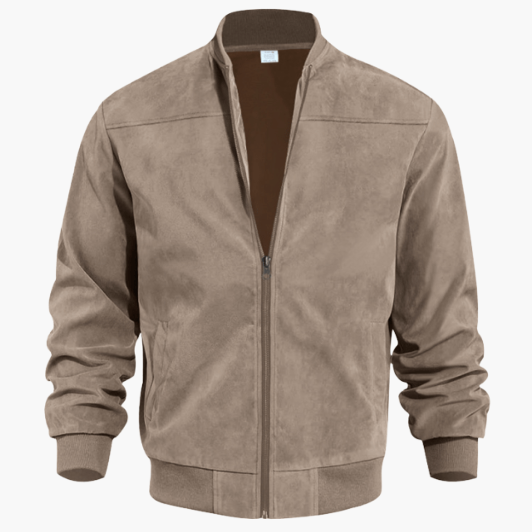 Herren Wildleder Bomberjacke Lässig Modern - IdealeKleiden