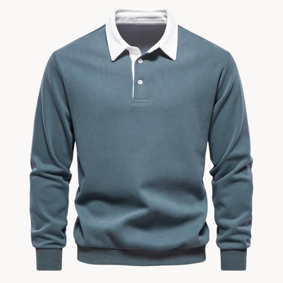 Pull Homme Sweat-shirt Confortable Col Polo