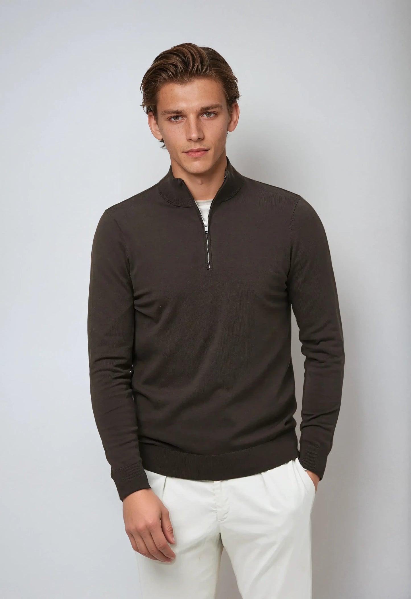 Pull pour homme Décontracté Col zippé