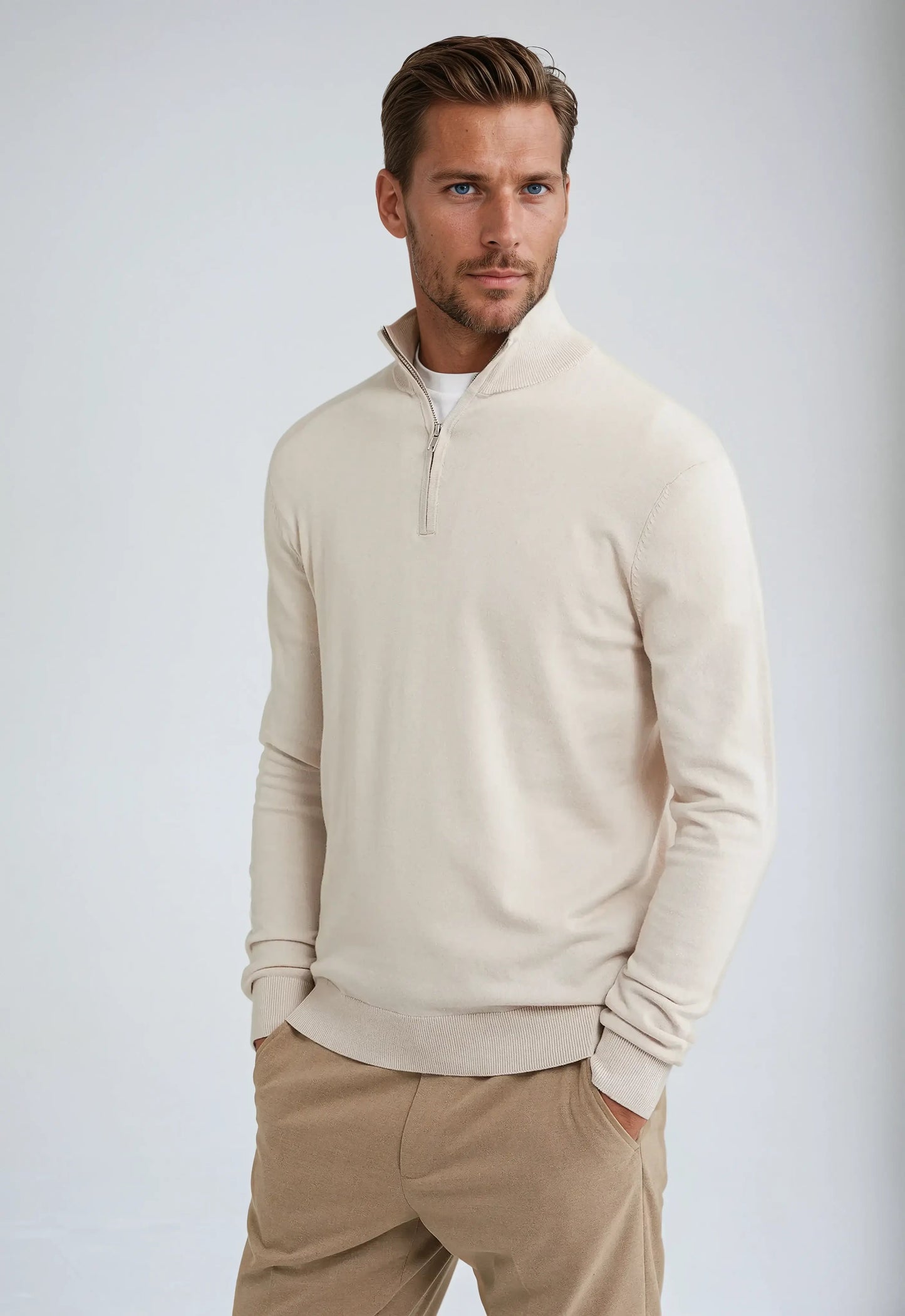 Pull pour homme Décontracté Col zippé