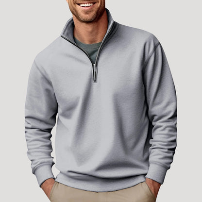 Pull Homme Classique Col Zippé Moderne