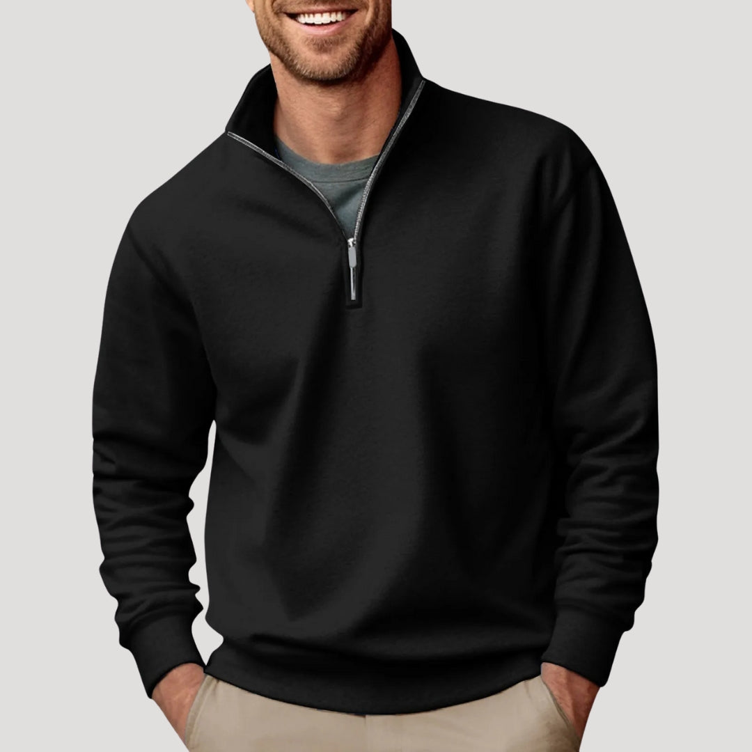 Pull Homme Classique Col Zippé Moderne