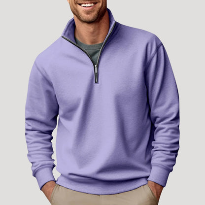Pull Homme Classique Col Zippé Moderne