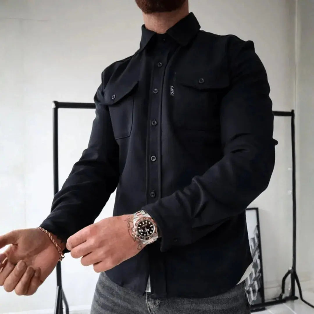 Overshirt stylé, patte de boutonnage, coupe décontractée