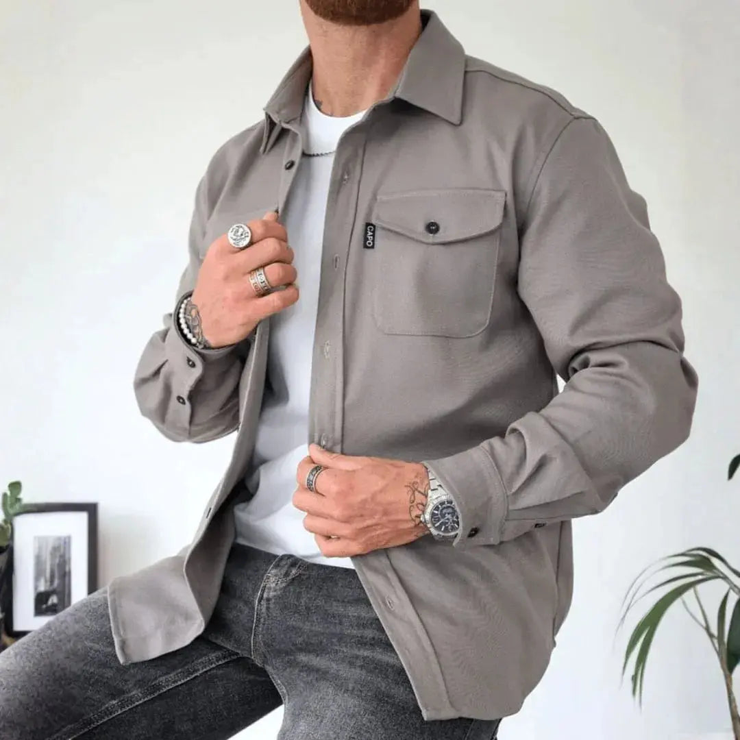 Overshirt stylé, patte de boutonnage, coupe décontractée