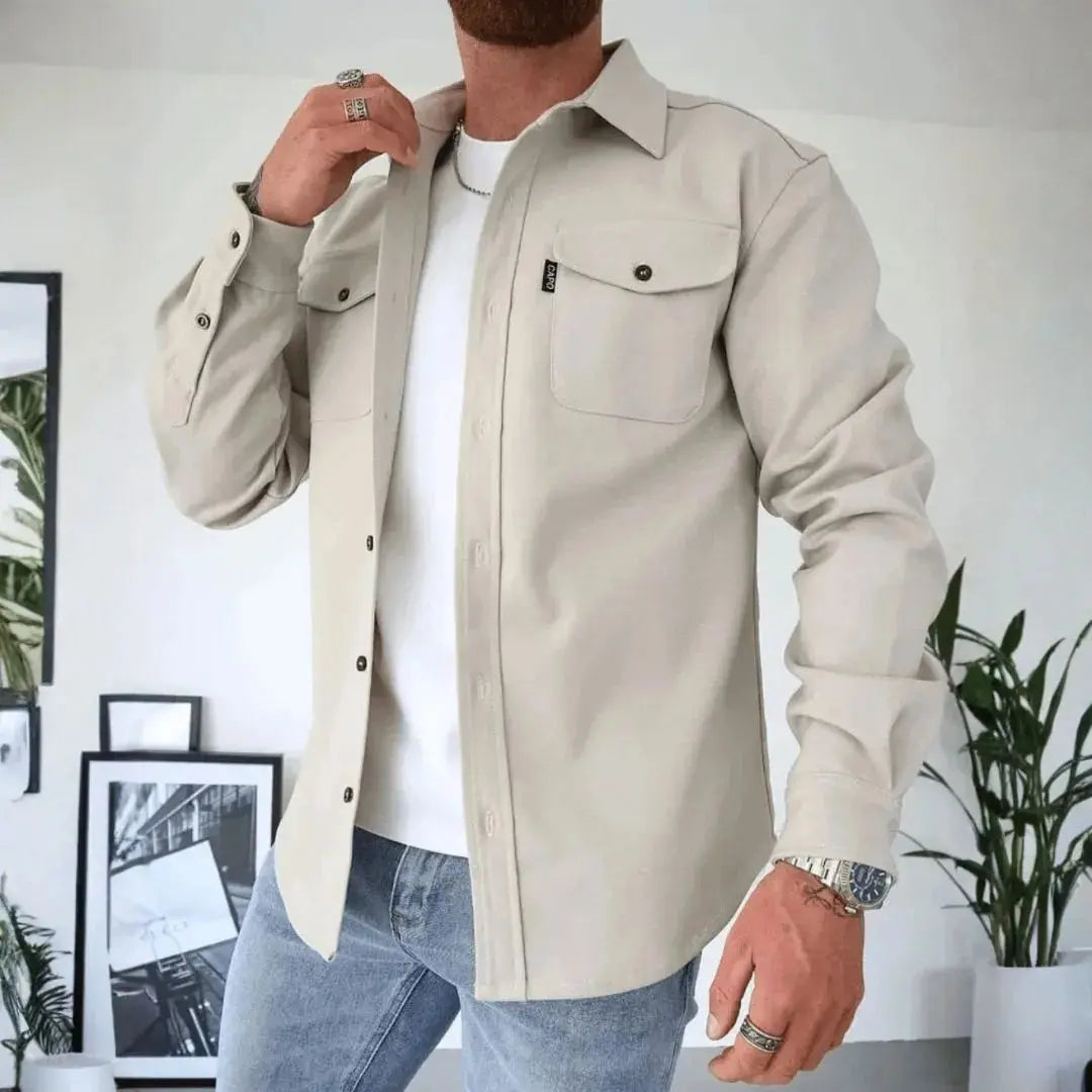 Overshirt stylé, patte de boutonnage, coupe décontractée