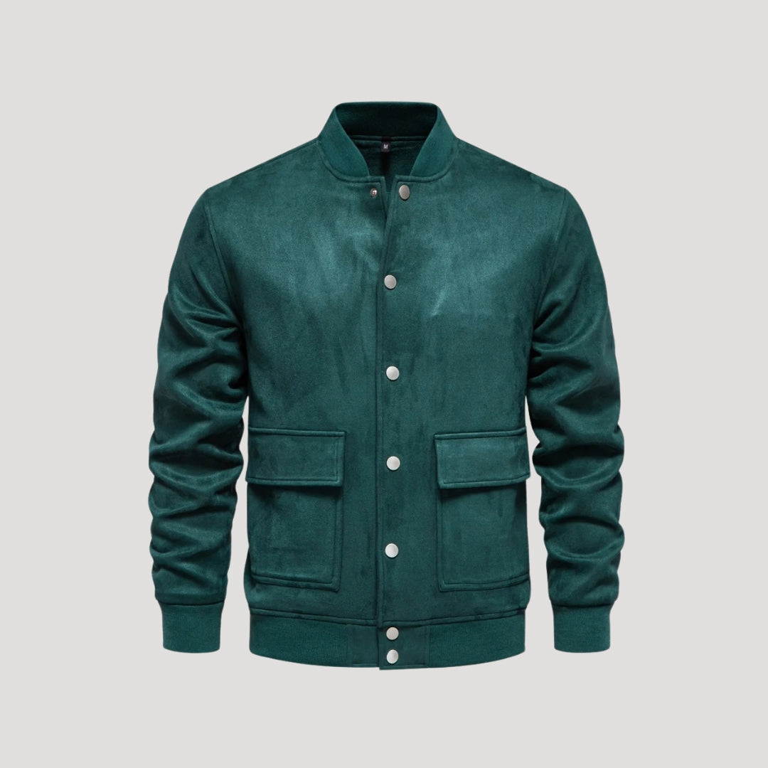 Blouson en cuir pour homme style bombardier hivernal