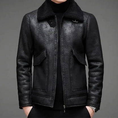 Veste en cuir style aviateur rétro