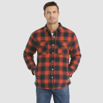 Herren Winterjacke Fleece Warm Karomuster - IdealeKleiden