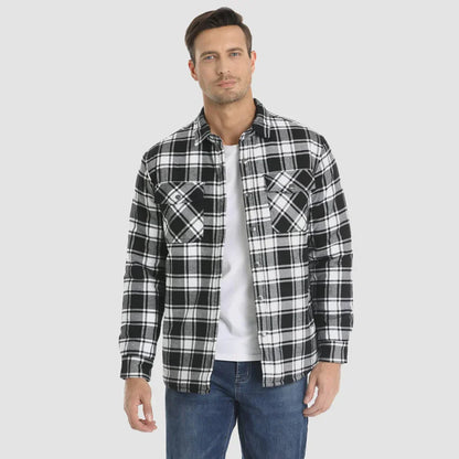 Veste d'hiver pour homme, polaire chaude, à carreaux