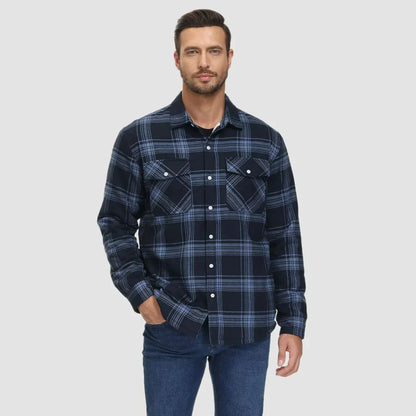 Veste d'hiver pour homme, polaire chaude, à carreaux