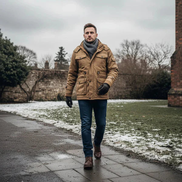 Veste d'hiver homme style militaire polaire à capuche