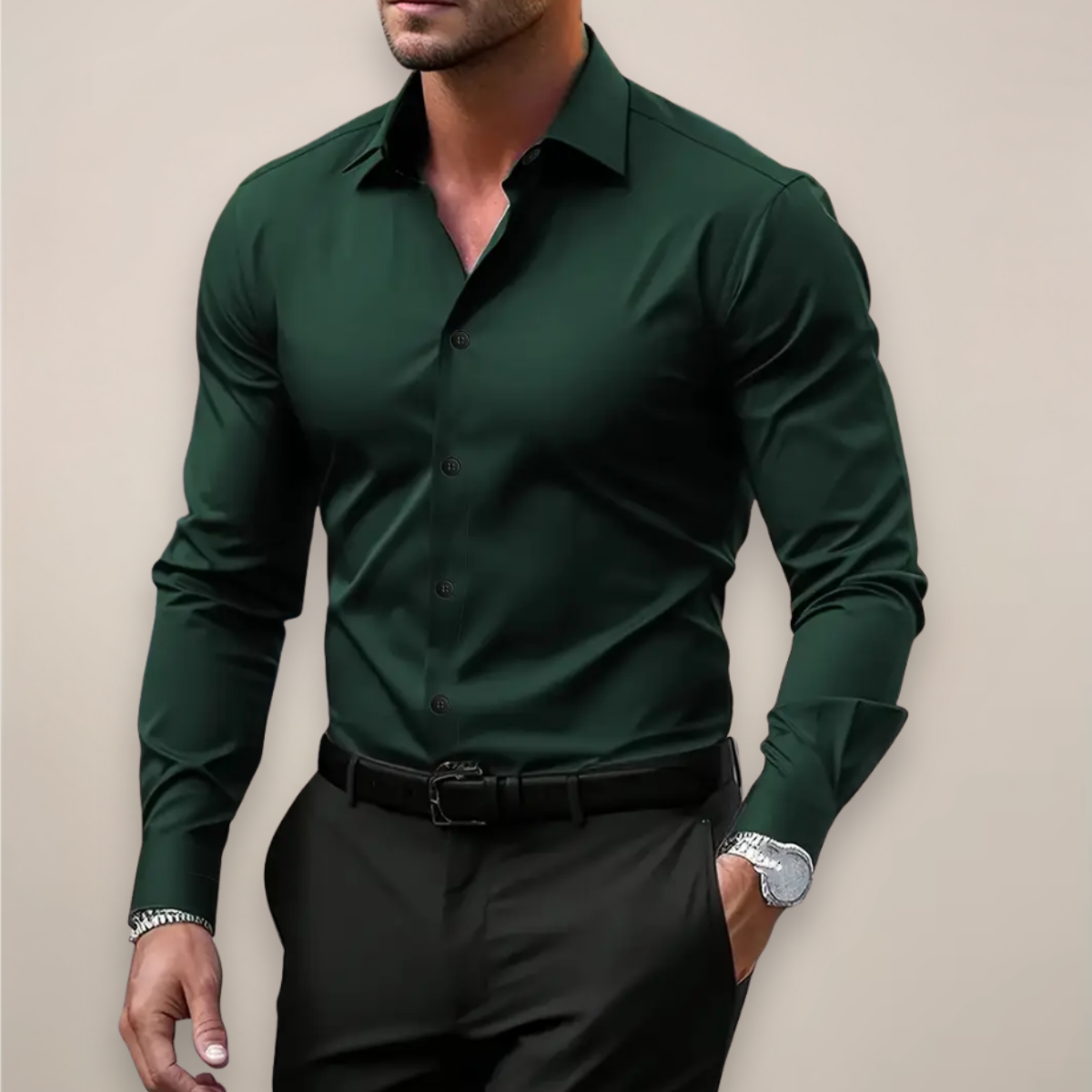Chemise moderne homme Slim Fit Printemps