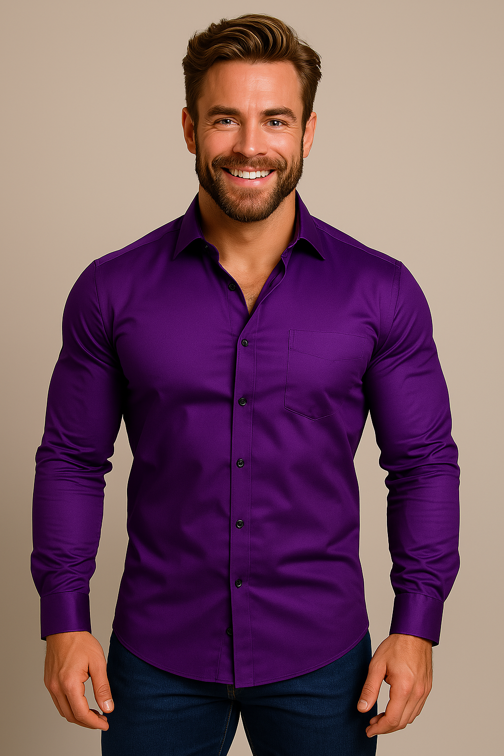 Chemise Homme Printemps Coupe Slim Moderne