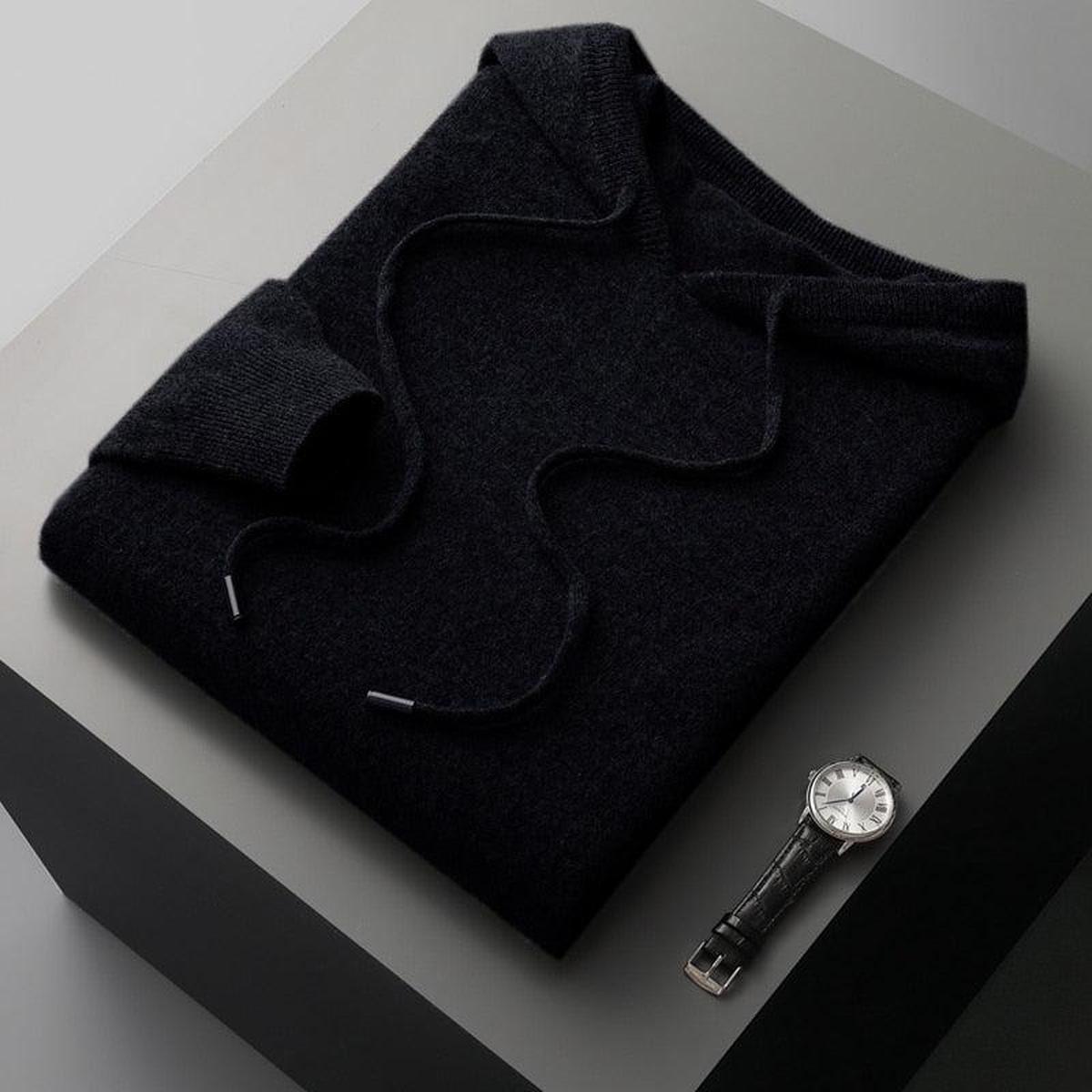 Chandail en tricot pour homme, à capuche, confortable, décontracté