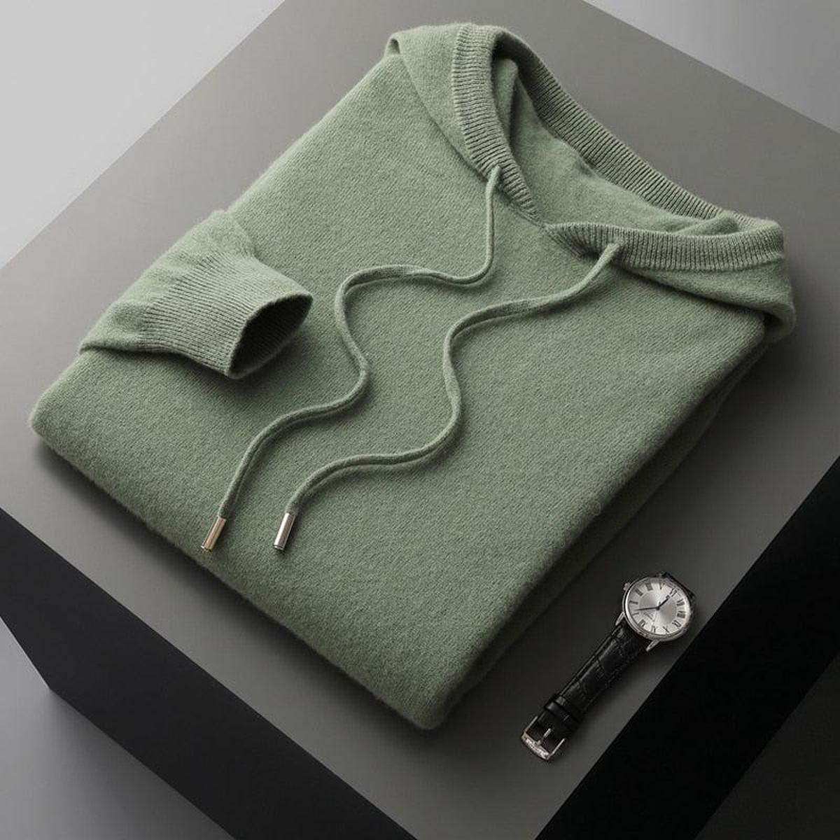 Chandail en tricot pour homme, à capuche, confortable, décontracté