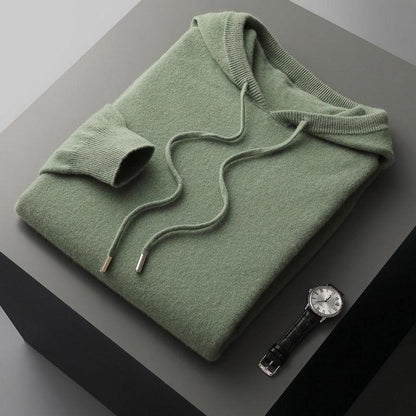 Chandail en tricot pour homme, à capuche, confortable, décontracté