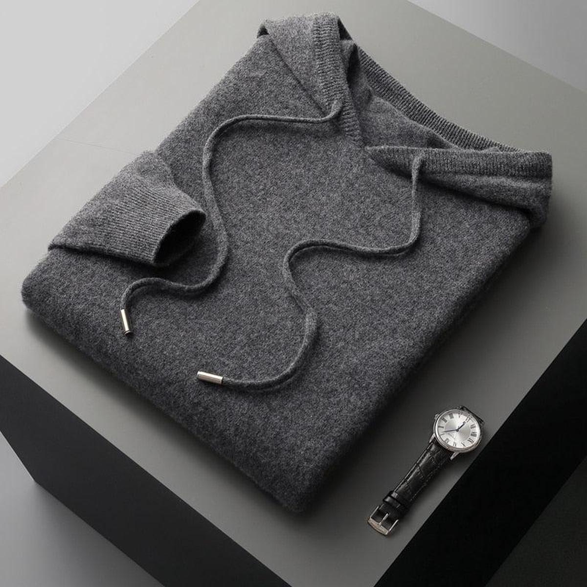 Chandail en tricot pour homme, à capuche, confortable, décontracté