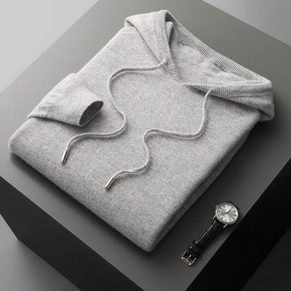 Chandail en tricot pour homme, à capuche, confortable, décontracté