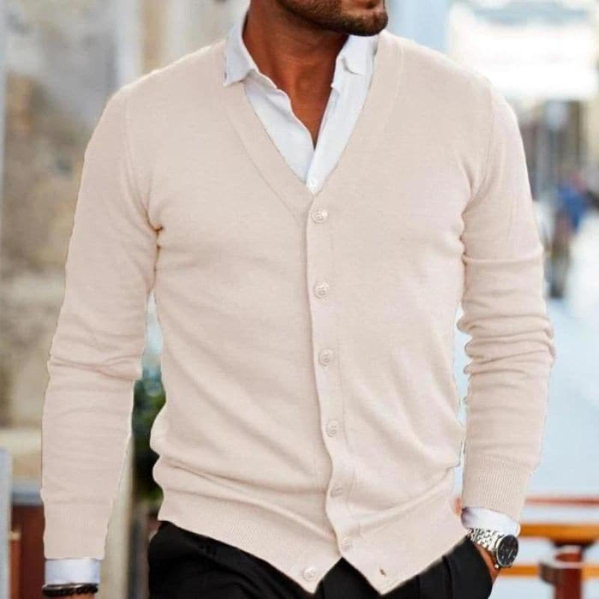 Cardigan homme élégant col V style business