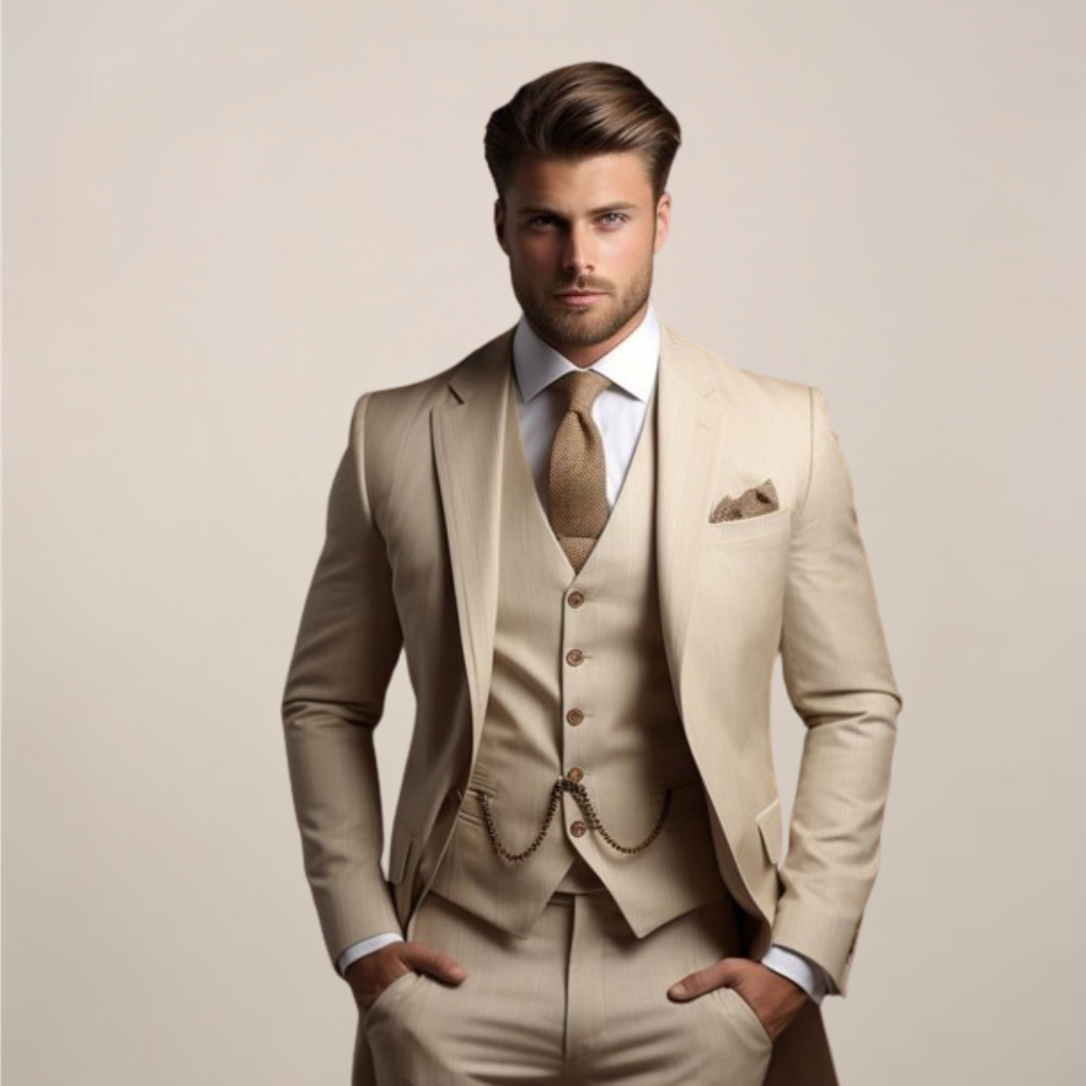 Costume habillé homme trois pièces printemps