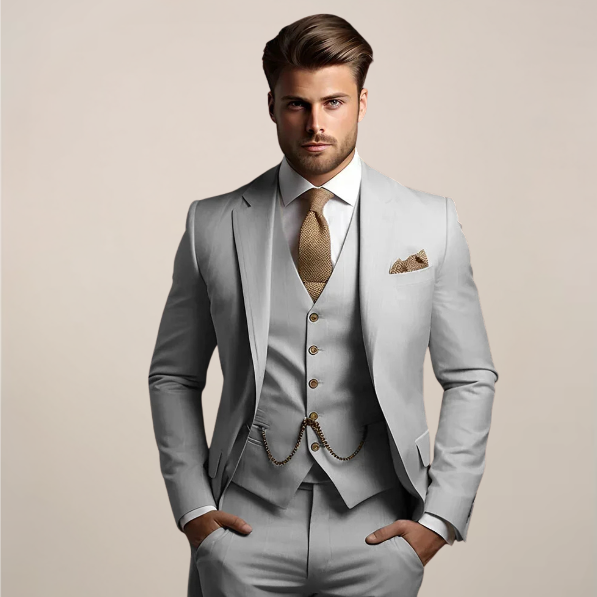 Costume habillé homme trois pièces printemps