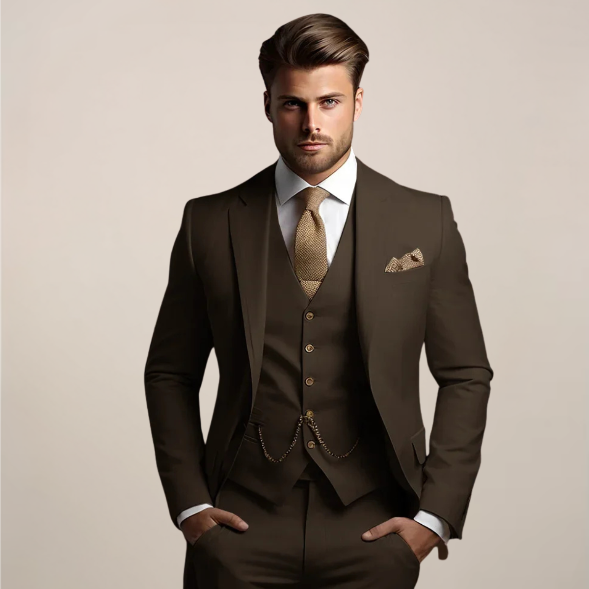 Costume habillé homme trois pièces printemps