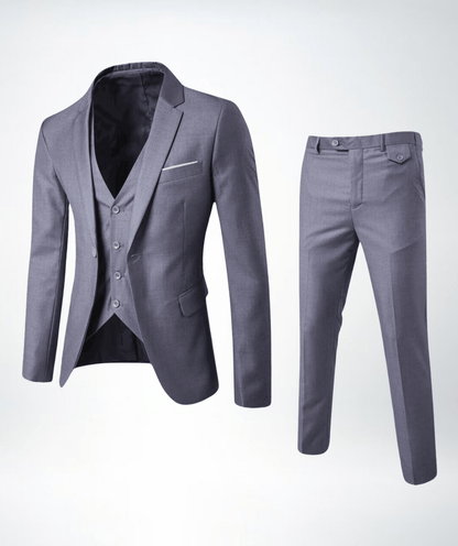 Costume d'affaires élégant 3 pièces noir pour homme