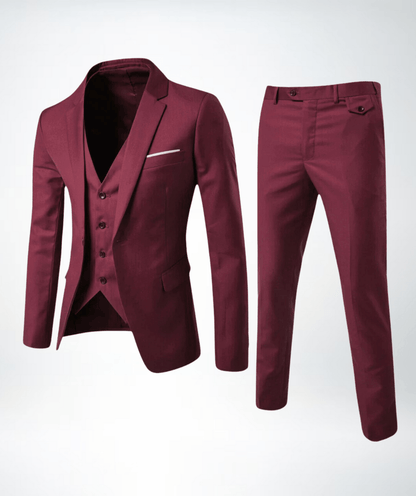 Costume d'affaires élégant 3 pièces noir pour homme