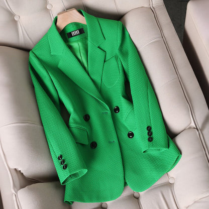 Blazer d'automne pour femme à carreaux chic