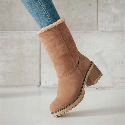 Bottes d'hiver pour femme fourrées, chaudes et confortables