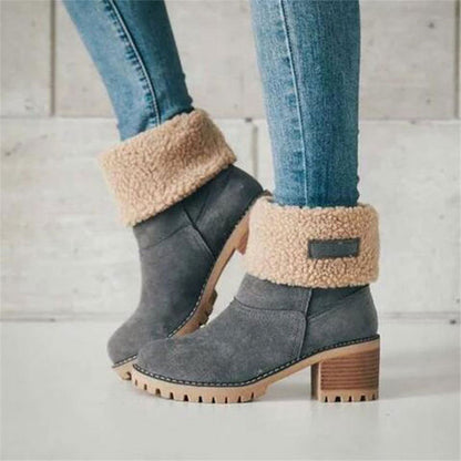 Bottes d'hiver pour femme fourrées, chaudes et confortables