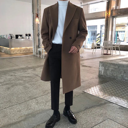 Manteau d'hiver homme chaud en laine