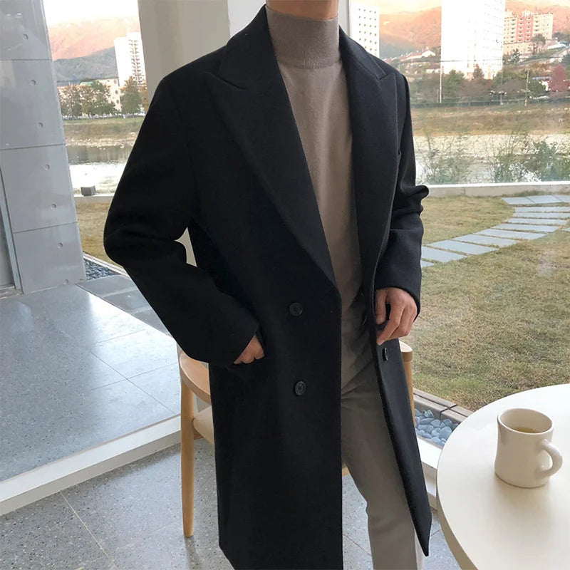 Manteau d'hiver homme chaud en laine