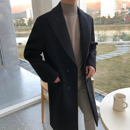 Manteau d'hiver homme chaud en laine