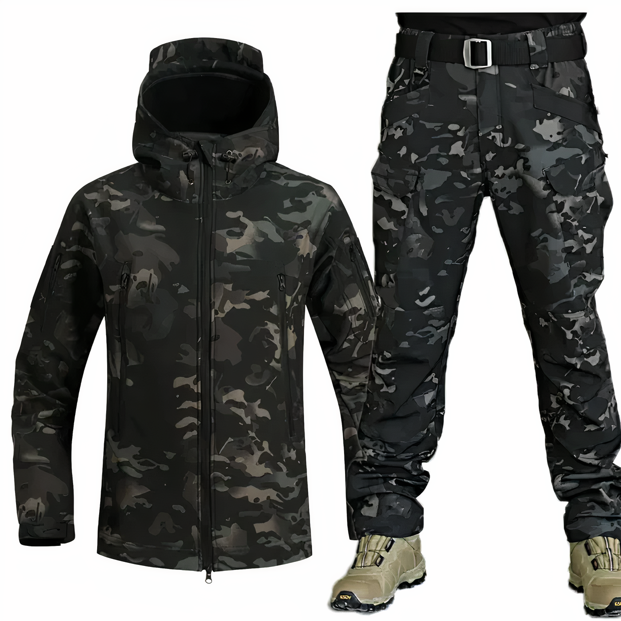 Ensemble tactique veste et pantalon imperméables pour hommes