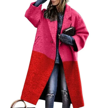 Manteau long en laine femme couleurs chaudes et charmantes