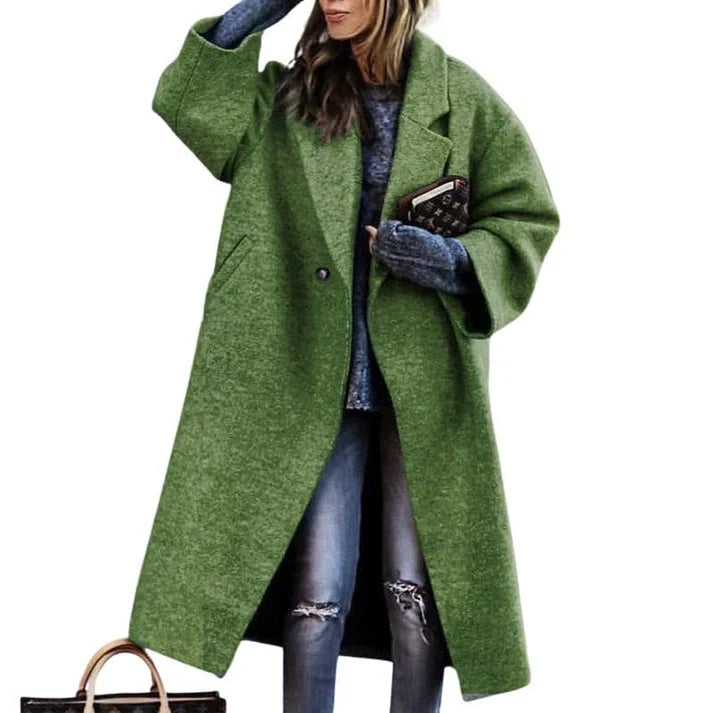 Manteau long en laine femme couleurs chaudes et charmantes