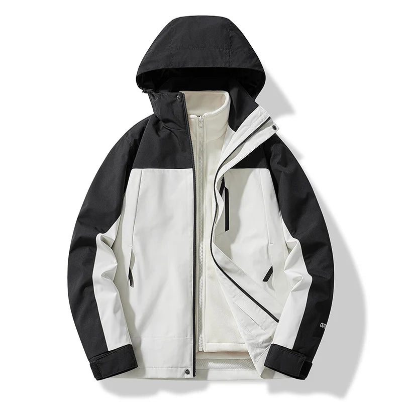 Veste de ski femme chaude coupe-vent capuche