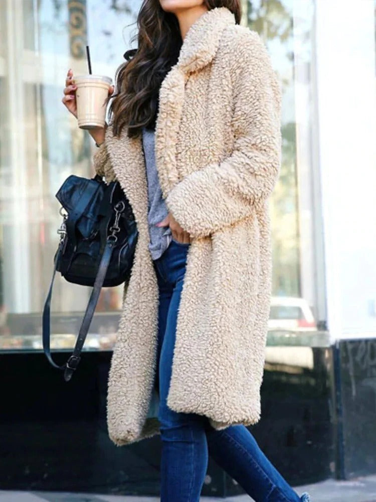 Wintermantel Damen Teddy Übergröße Modern Stil - IdealeKleiden