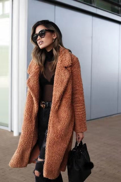 Manteau d'hiver en teddy pour femme grandes tailles style moderne