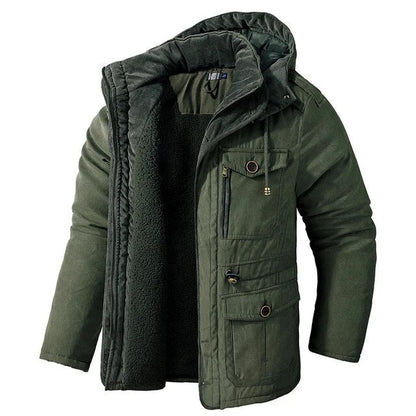 Veste d'hiver pour hommes isolation polaire capuche