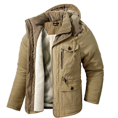 Veste d'hiver pour hommes isolation polaire capuche