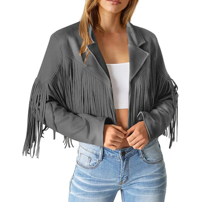 Veste femme à franges design chic