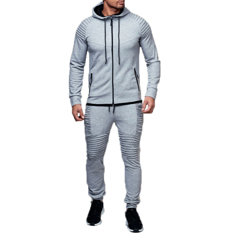 Pantalon de survêtement sportif en coton à capuche