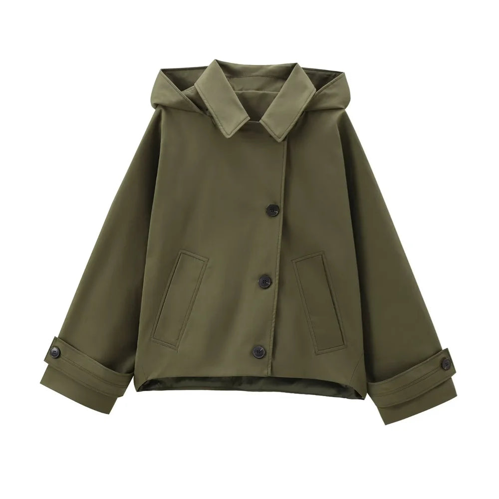 Imperméable femme élégant à capuche