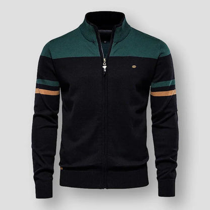 Gilet homme style blouson en cuir à fermeture éclair