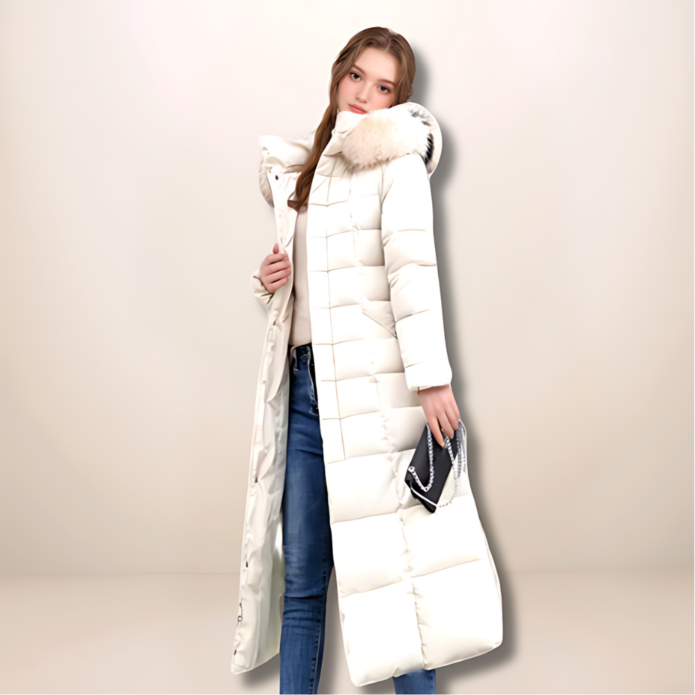 Eleganter Wintermantel Weiß - IdealeKleiden