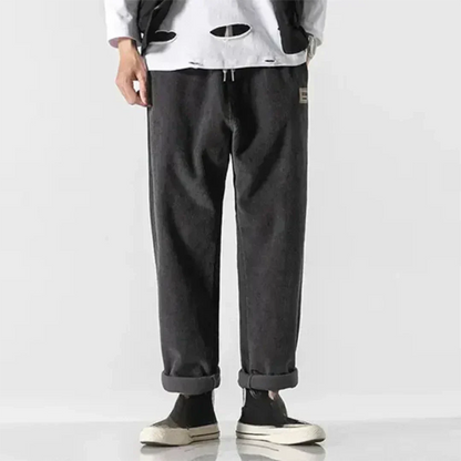 Pantalon en velours côtelé pour homme, coupe ample et confortable, doux